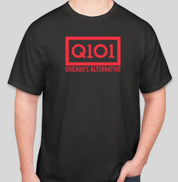 Q101 Chicago's Alternative Official T-shirt ( Black /RED)