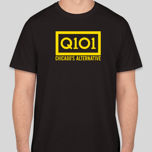 Q101 Chicago's Alternative Official T-shirt ( Black /Yellow)