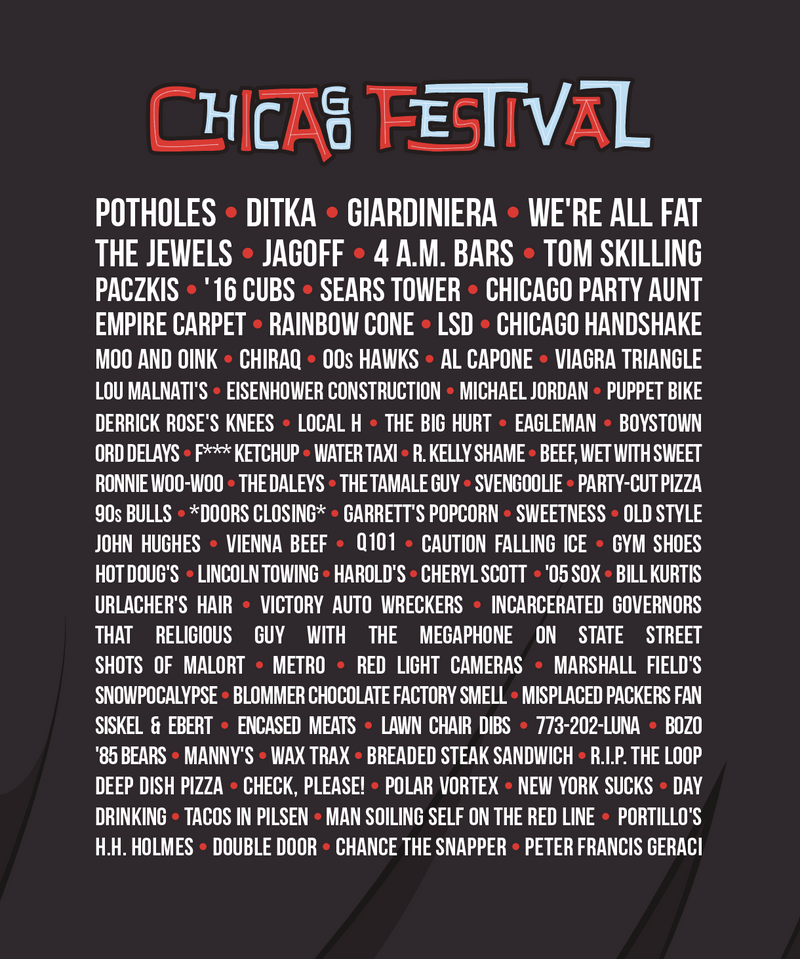 The  Chicago Festival Tee - Black T-shirt (NEW)